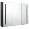 vidaXL LED Bathroom Mirror Cabinet 35 in.x5.5 in.x24.4 in. Shining Black - 2 of 4