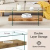 Lirago Modern Two-Tier Coffee Table-Natural Marble Pattern & Clear Glass, Versatile Design for Living Room & Office - 4 of 4