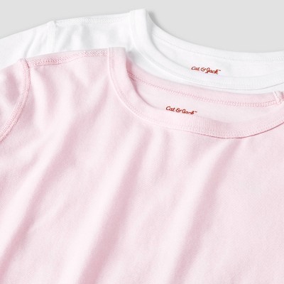 Cat & Jack Kids' 2pk Adaptive Short Sleeve T-Shirt - Cat & Jack™ White M: Sensory Friendly, Cotton Blend, Crew Neck, Machine Washable — фото 3