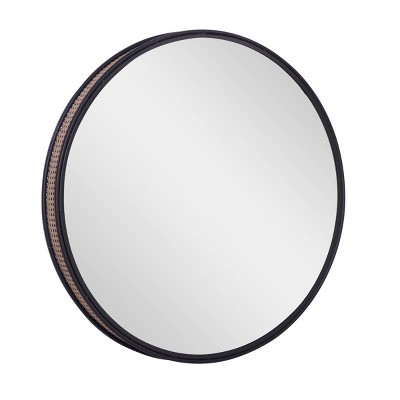 Contemporary Metal Decorative Wall Mirror Black - Olivia & May