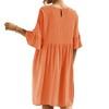 Anna-Kaci Women's Short Sleeve Loose Fit Midi Dress with Ruffle Detail and Side Pockets - 2 of 4