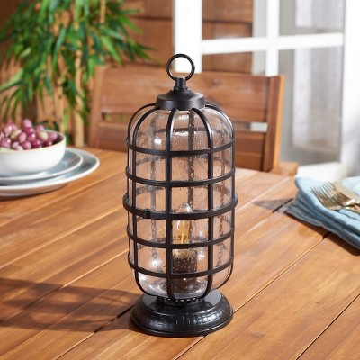 Edison 17'' Black Metallic Outdoor Table Lamp