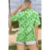 HAPPY BAY Button Down Shirt Elegant Boho Hawaiian Shirts Summer Party Blouses Short Sleeve Shirt Tropical Vacation Bohemian Womens Top - 2 of 4