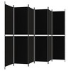 vidaXL Black 6-Panel Room Divider, Durable Fabric, Versatile Partition Screen for Bedroom, Office and Studio, Foldable and Easy to Store, 118.1"x78.7" - 4 of 4