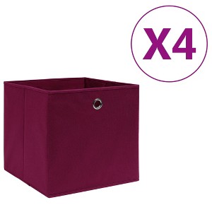 vidaXL Foldable Storage Boxes in Non-Woven Fabric, Set of 4 11"x11"x11" - 1 of 4