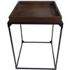 HomeRoots 29" Dark Brown and Black Solid Wood and Iron Square Frame End Table - 4 of 4