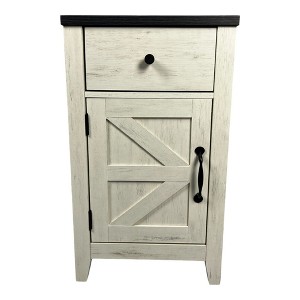 NicBex Farmhouse Nightstand with Charging Station Bedside Table with Barn Door and Drawer End Table for Bedroom, Living Room - 1 of 4