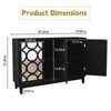 FONTOI Sideboard Cabinet with 3 Mirror Doors, Buffet Cabinet with Storage for Living Room, Entryway, Black, 14.05"*31.49"*47.24" - 3 of 4