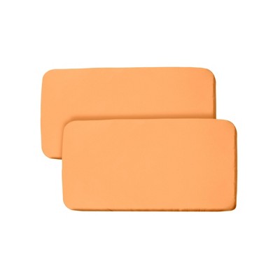 BreathableBaby All-in-One Fitted Sheet & Waterproof Cover, For 33" x 15" Bassinet Mattress (2-Pack), Coral