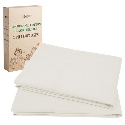 100% Organic Cotton Pillowcase Set, Percale- California Design Den