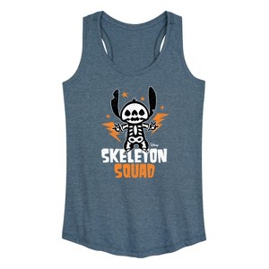 Women's - Lilo and Stitch - Halloween Skeleton Squad Graphic Racerback Tank - 1 of 4