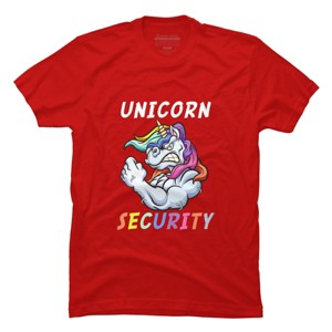 Men's Design By Humans Halloween Dad Mom Daughter Adult Costume - Unicorn Security By MINHMINH T-Shirt - 1 of 4