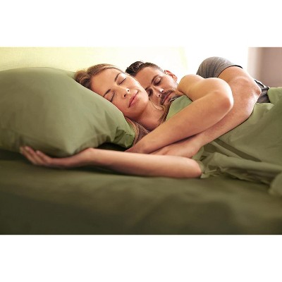 Sage Green Cotton Polyester Standard Pillowcase Set
