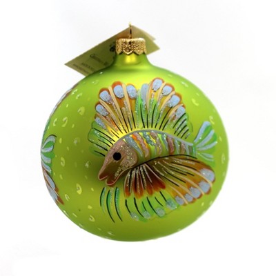 Christina's World 4.25" Green Lion Fish Hand Painted  -  Tree Ornaments