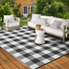 Outdoor Modern Stripe Picnic Mat Lightweight Woven Plastic Straw Rug for Camping Garden Backyard Patio Auto Low Pile Reversible Erasable Area Rugs - 3 of 4