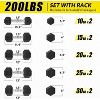 ER KANG Dumbbell Set, Rubber Hex Dumbbell Set with Optional Dumbbell Rack, Strength Traning Weight Set Home Gym Equipment(200LBS Dumbbell Set)¡ - 2 of 4