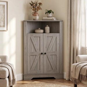 Garvee 38in Farmhouse Corner Storage Cabinet with Door and Adjustable ...