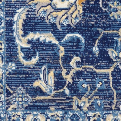 Navy and Beige Rectangular Persian Style Area Rug
