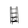 INFURNIC Decorative Bookshelf 5 Tier Ladder Shelf Office Furniture Bookcase Modern Metal Frame Storage, Black, 13"*23"*52" - 2 of 4