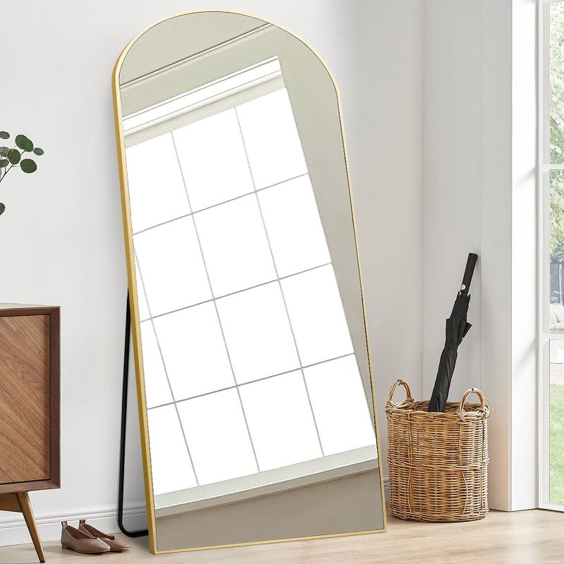Muselady 70" Height x 31.5" Width Oversize Arch-Crowned Top Dressing Full Length Mirrors/Leaning Floor Mirrors With Stand-The Pop Home, 2 of 9