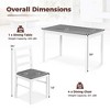 Costway 5-Piece Dining Set Solid Wood Kitchen Furniture with Rectangular Table & 4 Chairs Natural/Coffee/Grey - 3 of 4