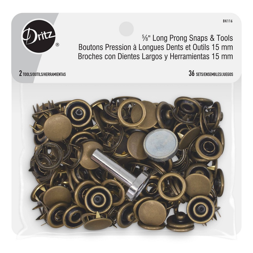 Photos - Creativity Set / Science Kit Dritz 36ct Snaps Long Prong & Tools Antique Brass