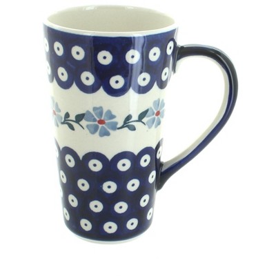 Blue Rose Polish Pottery Blue Violet Large Coffee Mug