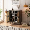 Sideboard Buffet, 4-Doors Rattan Mesh Storage Cabinet, Sideboard with Eight Storage Spaces, for Entryway, Living Room, Hallway - 4 of 4