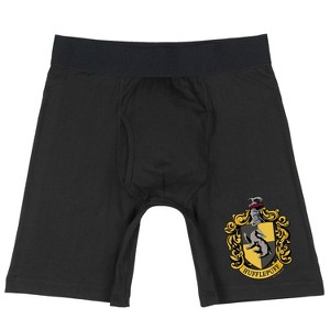Harry Potter Men's Hogwarts Houses Crests Long Leg Boxer Briefs - 1 of 4