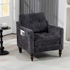 Modern Accent Chair with USB and Storage,Upholstered Tufted Reading Chair with Wide Backrest for Living Room or Bedroom–Maison Boucle - 3 of 4