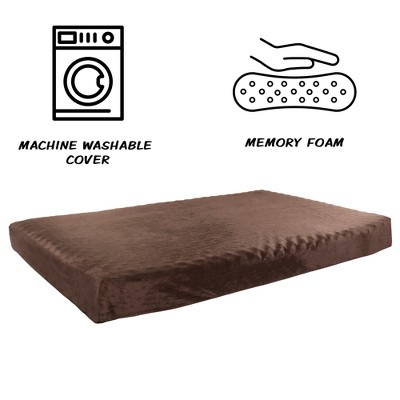 Brown Orthopedic Memory Foam Pet Bed with Washable Cover