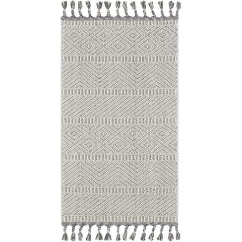 Nourison Elwood Contemporary Indoor Tassel Fringe Area Rug Grey/ivory 2 ...