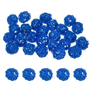 Unique Bargains Wicker Rattan Decorative DIY Crafts Balls 1.2 Inch 25 Pcs - 1 of 4