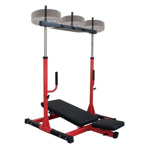 Naysaye Exercise Trainers Vertical Leg Press Machine Adjustable for Strength Training in Home Gym and Living Room Use, Black and Red, - 1 of 4