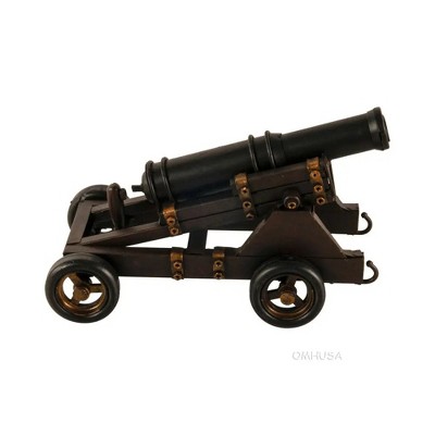 Cannon Sur Roues Grandeur Nature Model 11" – Handmade Iron By Old Modern Handicrafts