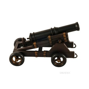 Cannon Sur Roues Grandeur Nature Model 11" – Handmade Iron By Old Modern Handicrafts - 1 of 4