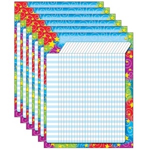 Trend Enterprises TREND Stars 'n Swirls Incentive Chart 17" x 22" Pack of 6 (T-73355-6) - 1 of 2