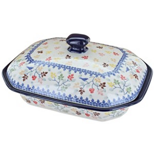 Blue Rose Polish Pottery 662 Ceramika Artystyczna Medium Covered Baker - 1 of 2