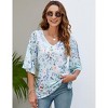 Women's Casual 3/4 Ruffled Sleeve Chiffon Blouse Tops for Women - 3 of 4