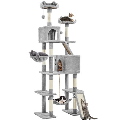 Yaheetech 82.5"H Large Plush Cat Tree with 2 Cozy Condos