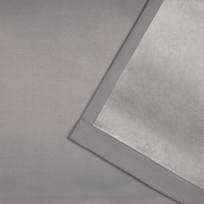 Cloud Gray Polyester Blackout and Sheer Grommet Window Panels