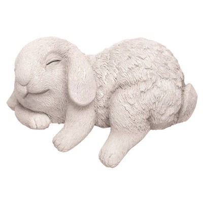 Transpac Resin 8" White Easter Sleeping Bunny Shelf Sitter