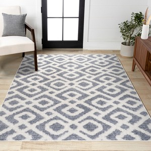 Astrid Retro Trellis High-Low Area Rug - JONATHAN Y - 1 of 4