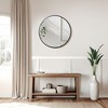 24"x24" Round Bathroom Mirror with Aluminum Alloy Frame, Wall Mounted Vanity Mirror for Bedroom Living Room Entryway, Black - 2 of 4