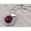 Anna-Kaci Shine Amethyst Crystal Rhinestones Round Stone Pendant Necklace - 2 of 4