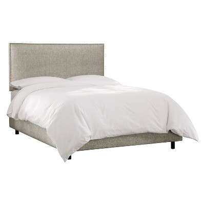 King Arcadia Nailbutton Metallic Upholstered Bed Groupie Pewter - Skyline Furniture