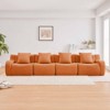 Aukfa Modular Teddy Fabric Sofa,Convertible Modular Sectional Sofa Set , 4-Seats with 1/2 Ottoman Soft Boneless Design for Living Room - 3 of 4