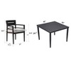Sapphtopaz Outdoor Dining Set Outdoor Table and Chairs with Swivel Rock Chairs, Cushions for Terrace, Lawn, Garden - 2 of 4