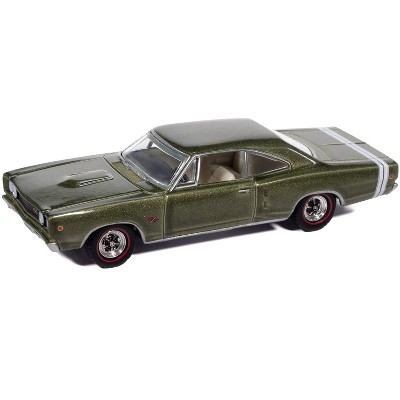 1968 Dodge Coronet R/T Medium Green Metallic with White Interior "Vintage Muscle" 1/64 Diecast Model Cars by Auto World