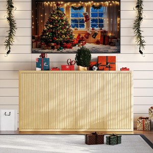 Coucheta 66.3" Fluted Buffet Cabinet with 4 Doors & Adjustable Shelves, Modern Credenza Storage Cabinet for Kitchen, Entryway, Living & Dining Room - 1 of 4